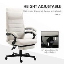 Load image into Gallery viewer, Elegant White High-Back Reclining Office Chair with Footrest - Comfort &amp; Style
