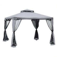 Load image into Gallery viewer, Outsunny 3x3M Metal Gazebo Canopy - Elegant 2-Tier Roof for Garden Parties
