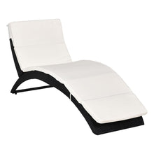 Load image into Gallery viewer, Ergonomic Rattan Sun Lounger with Cushion - Foldable Garden Recliner Chair

