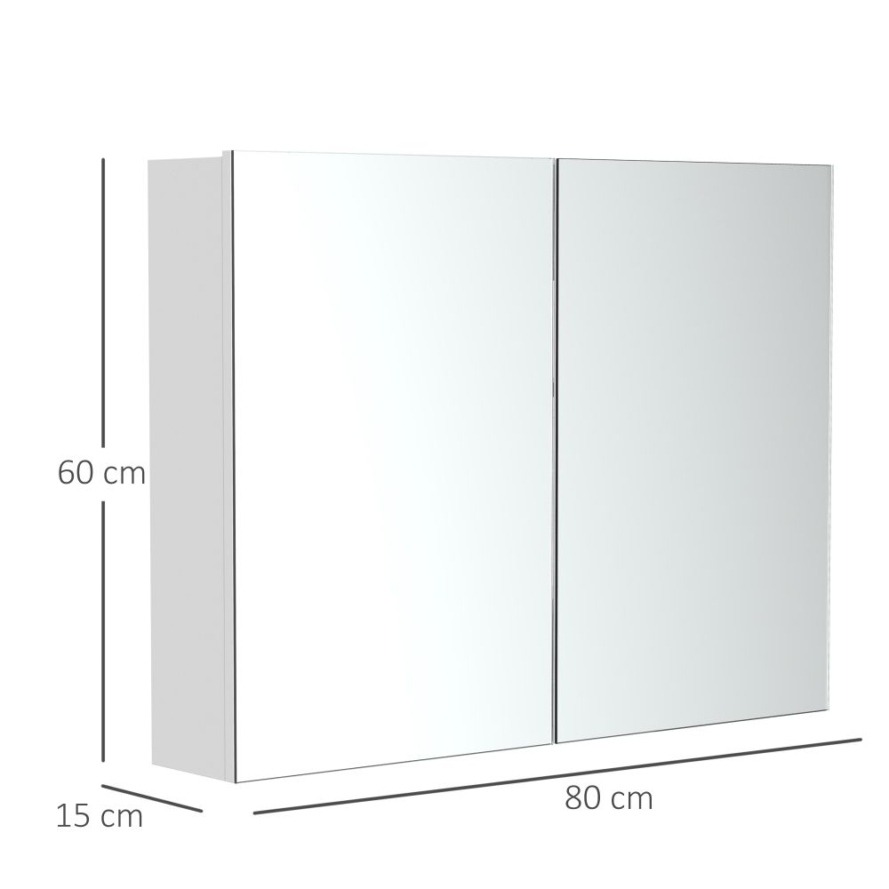 Modern Double Door Wall-Mounted Mirror Cabinet - Space-Saving Bathroom Storage