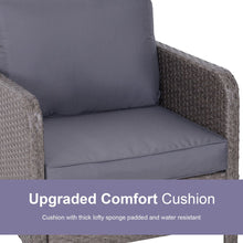 Load image into Gallery viewer, Stylish 5-Piece Grey Rattan Furniture Set with Steel Frame &amp; Cushions
