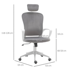 Load image into Gallery viewer, Vinsetto Ergonomic High-Back Rocking Office Chair with Adjustable Headrest - Grey
