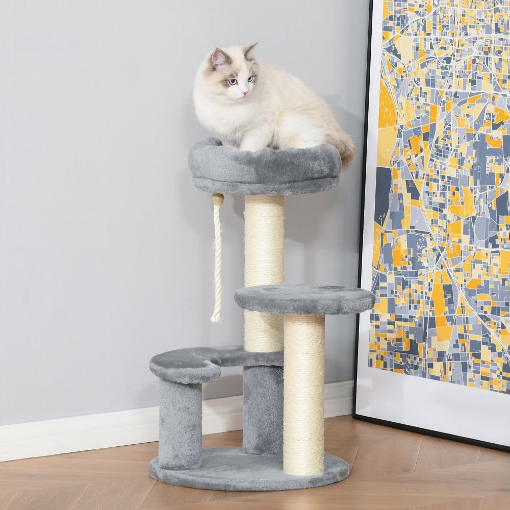 Deluxe Cat Tree: 2-Perch Play Center with Sisal Rope for Ultimate Feline Fun!