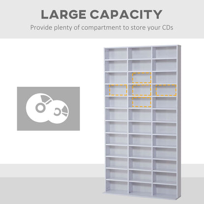 Elegant HOMCOM Media Storage Shelf - Adjustable Wooden Display for DVDs & Books