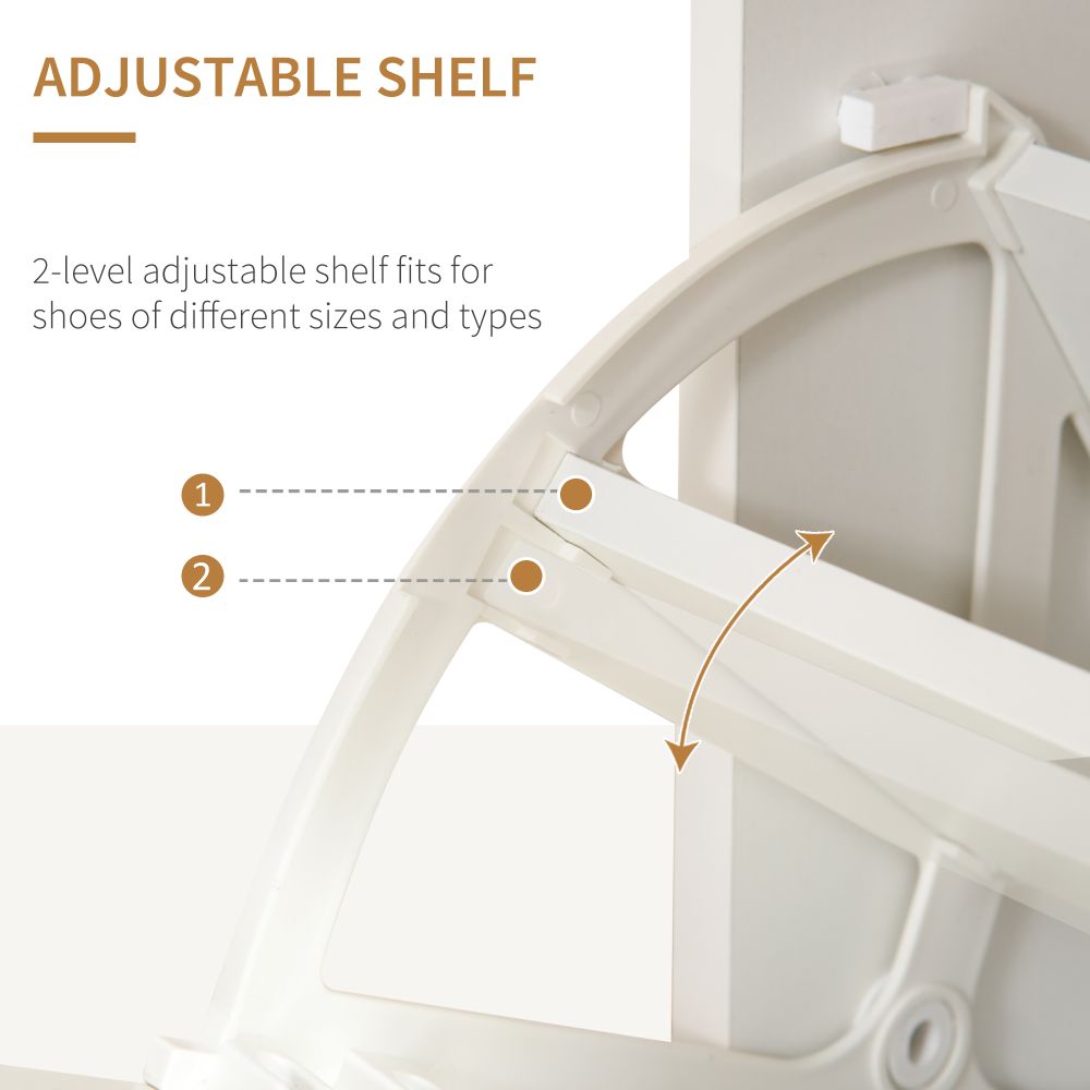 Stylish High Gloss Shoe Cabinet with Glass Top - 16-Pair Storage Solution