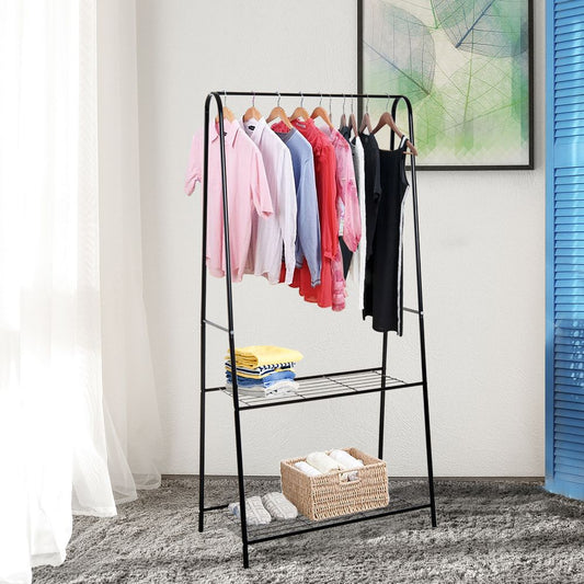 Stylish 2-Tier A-Frame Clothes Rack - Durable Steel Storage Solution