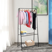 Load image into Gallery viewer, Stylish 2-Tier A-Frame Clothes Rack - Durable Steel Storage Solution
