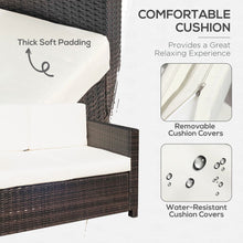 Load image into Gallery viewer, Outsunny Black Rattan 2-Seater Loveseat Sofa - Ultimate Outdoor Comfort
