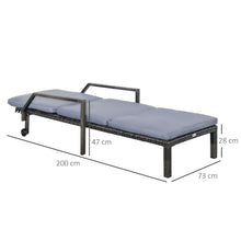 Load image into Gallery viewer, Luxury Mixed Grey Rattan Sun Lounger - Adjustable, Mobile &amp; Stylish Comfort
