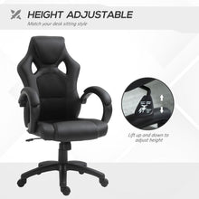 Load image into Gallery viewer, Executive Racing Swivel Gaming Office Chair PU Leather Computer Desk Chair Black
