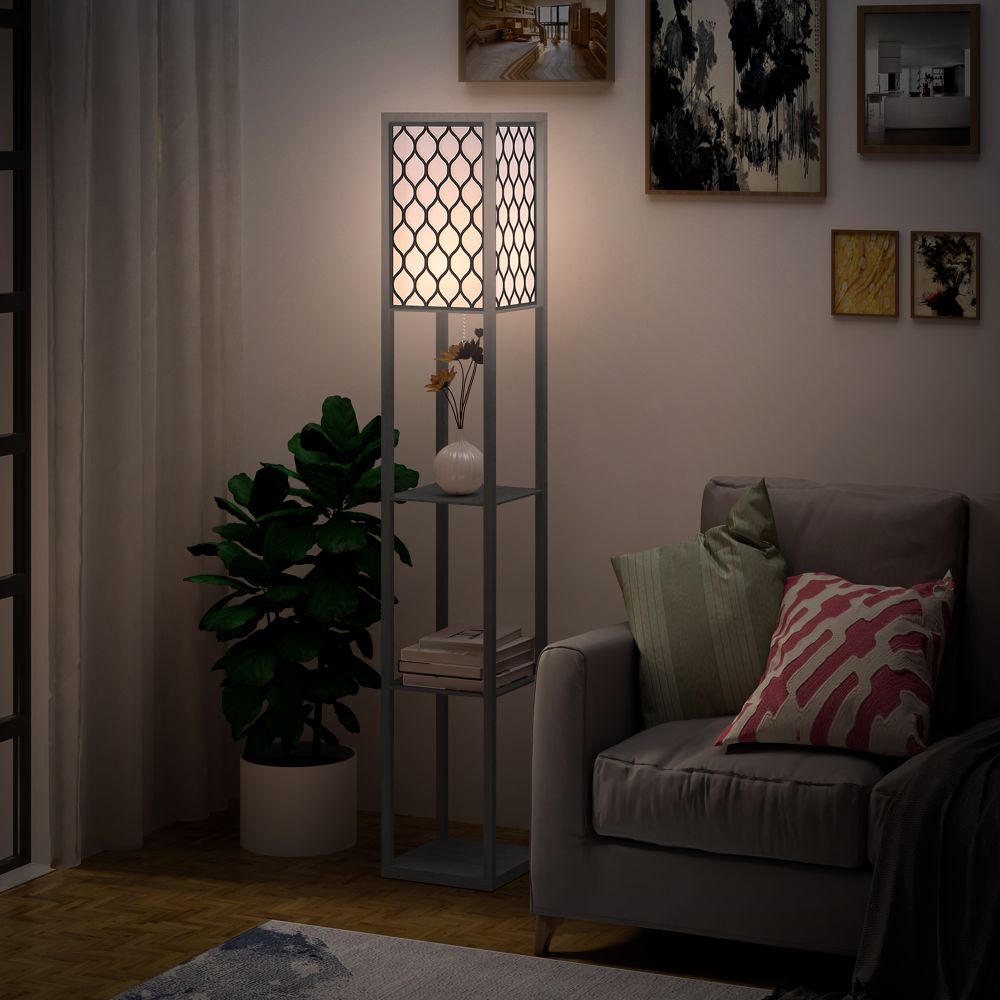 Modern 4-Tier Shelf Floor Lamp - Stylish Lighting & Storage Solution