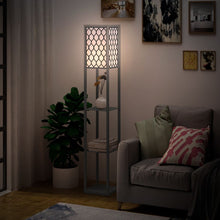 Load image into Gallery viewer, Modern 4-Tier Shelf Floor Lamp - Stylish Lighting &amp; Storage Solution
