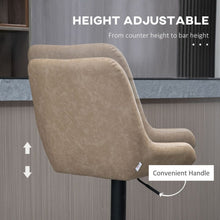 Load image into Gallery viewer, Adjustable 360° Swivel Bar Stools Set of 2 - Chic Khaki Kitchen Seating
