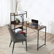 Load image into Gallery viewer, Retro Industrial Computer Desk with 4-Tier Storage – Stylish &amp; Functional
