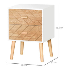 Load image into Gallery viewer, Scandinavian Elegance: 2-Drawer Wooden Side Cabinet for Smart Storage
