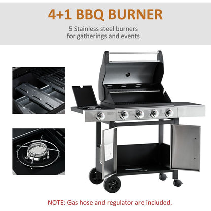 Ultimate 4-Burner Stainless Steel Gas BBQ Grill with Warming Rack & Side Burner