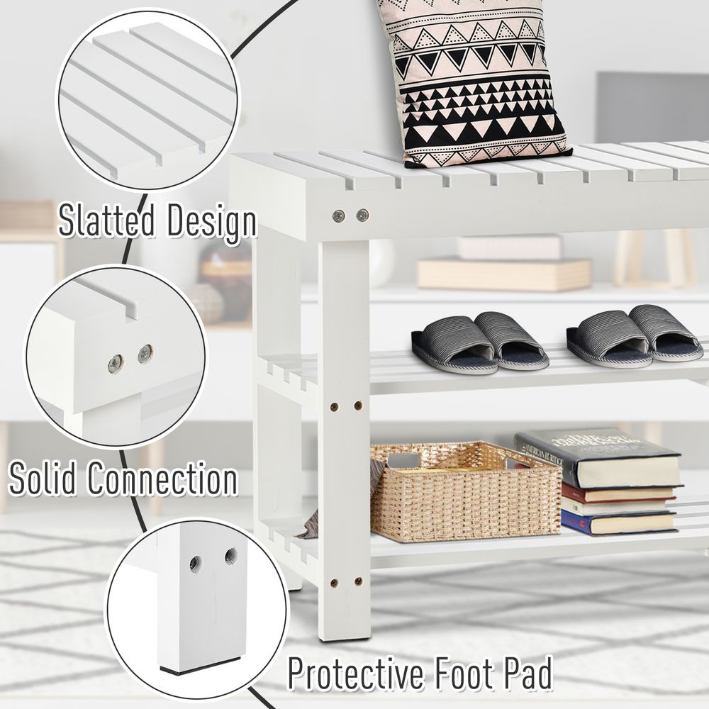 Stylish 3-Tier Shoe Rack with Hidden Storage - Durable Wood Frame & Open Design
