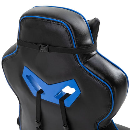 Ultimate Blue Ergonomic Gaming Chair with Reclining Footrest & Stylish Design
