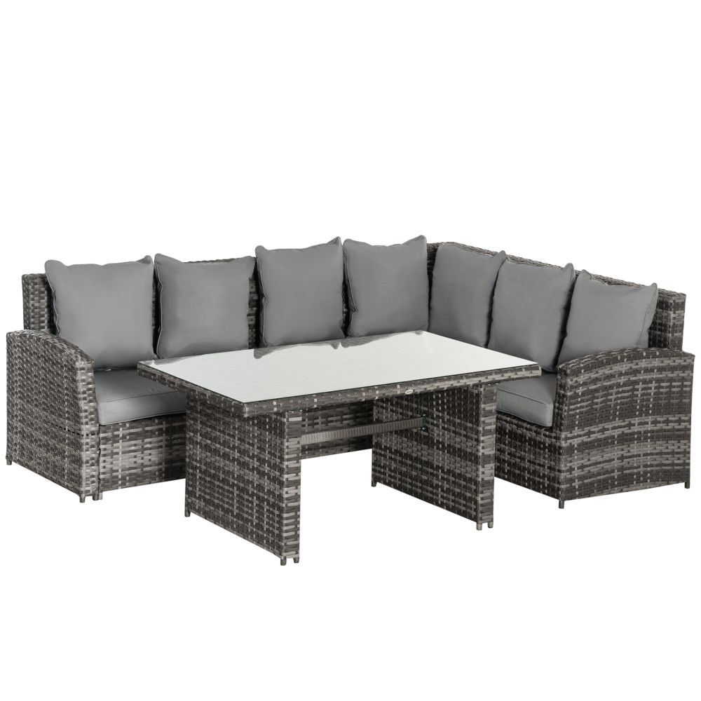 Elegant 5-Seater All-Weather Rattan Patio Dining Set with Cushions