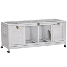 Load image into Gallery viewer, Wooden Rabbit Hutch Mobile Separable Guinea Pig Cage w/ Wheels, Slide-Out Tray
