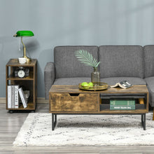 Load image into Gallery viewer, Chic Industrial Coffee Table with Drawer &amp; Shelf - Stylish Storage Solution
