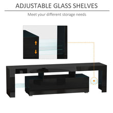 Load image into Gallery viewer, Futuristic HOMCOM High Gloss TV Stand with RGB LED Lights &amp; Remote Control
