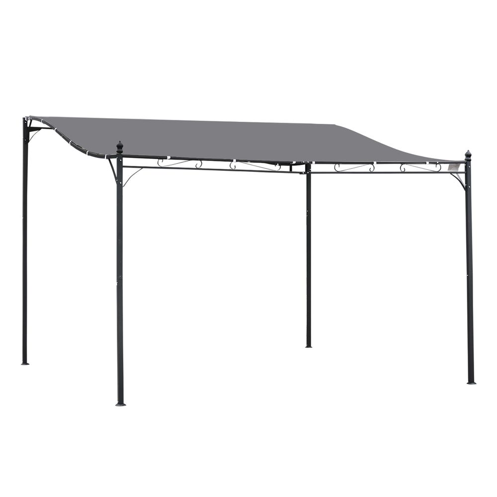 Elegant 4x3m Metal Wall Gazebo with Canopy – Stylish Outdoor Shade Solution