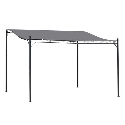 Elegant 4x3m Metal Wall Gazebo with Canopy – Stylish Outdoor Shade Solution