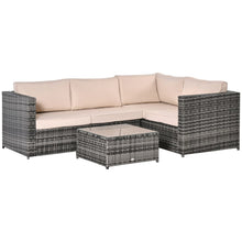 Load image into Gallery viewer, Stylish 3-Piece Rattan Dining Sofa Set with Cushions for Outdoor Elegance
