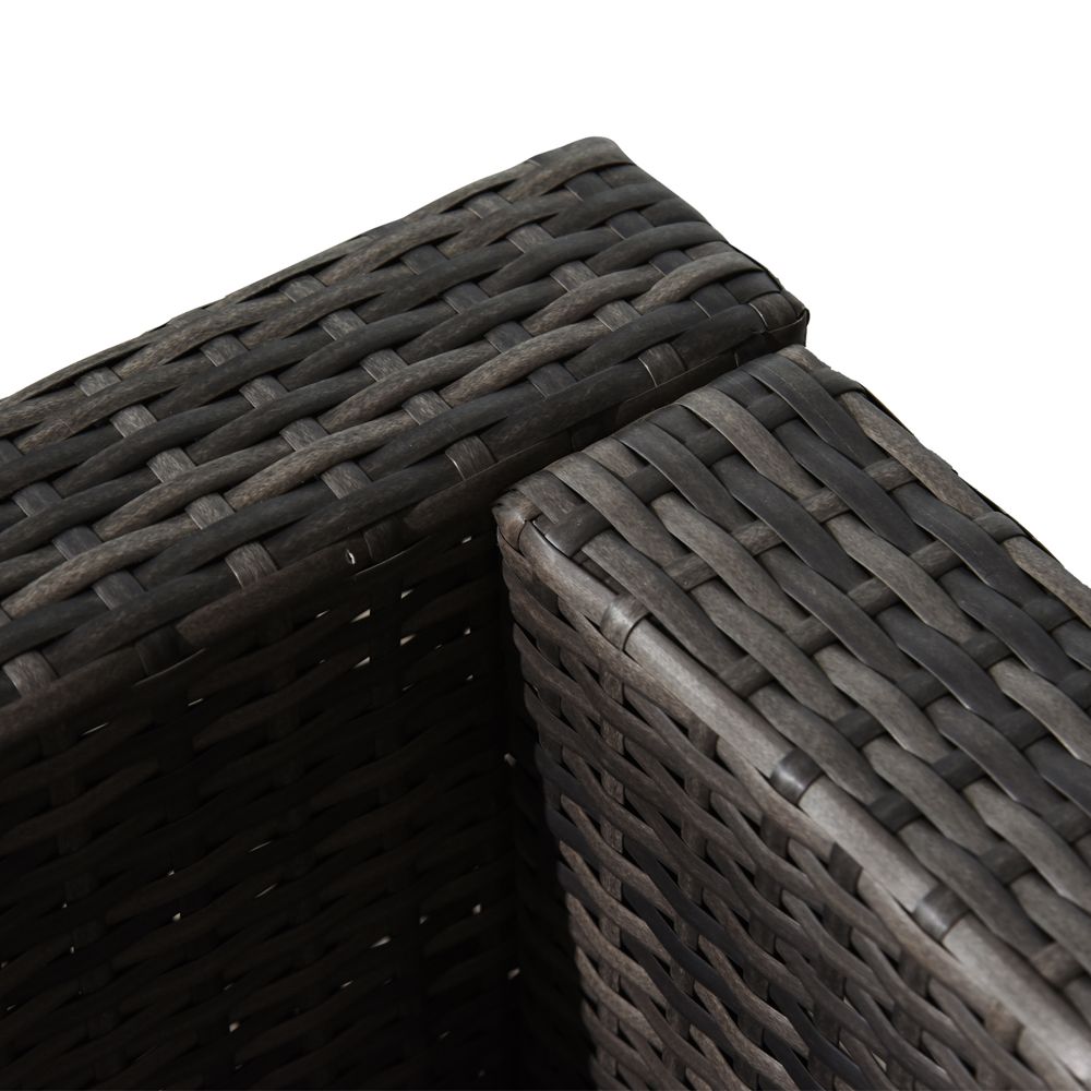 Outsunny Grey Rattan Sofa Set: Stylish 2-Seater with Cushions & Glass Table