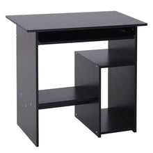 Load image into Gallery viewer, Compact Black Computer Desk with Keyboard Tray &amp; Open Storage - 73.5cm
