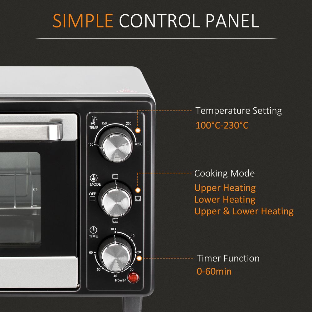 Compact 16L Mini Convection Oven with Timer & Grill – Perfect for Any Kitchen!