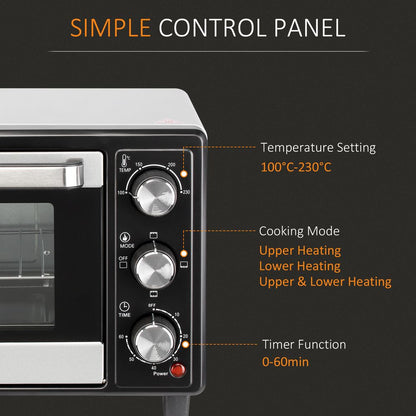 Compact 16L Mini Convection Oven with Timer & Grill – Perfect for Any Kitchen!