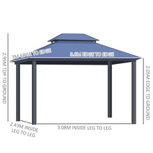Load image into Gallery viewer, Spacious 3.6x3m Hardtop Gazebo with Steel Frame &amp; Insect-Proof Netting
