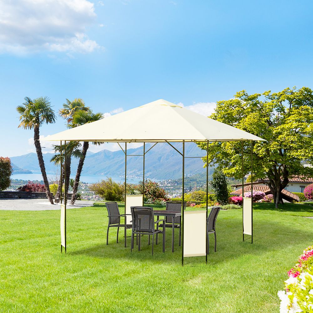 Chic 3m x 3m Outdoor Gazebo - Elegant Cream-White Canopy for Any Event
