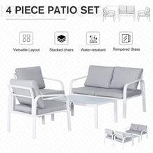 Load image into Gallery viewer, Outsunny 4-Piece Outdoor Rattan Dining Set - Elegant Comfort for Gatherings

