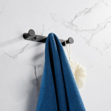 Load image into Gallery viewer, Bathroom Accessories Towel Hook Matte Black Stainless Steel Towel Robe Coat Rack Rows of Three Hooks for Home Storage Organization,Hallway,Foyer,Wall Mounted KJQ010-3HEI
