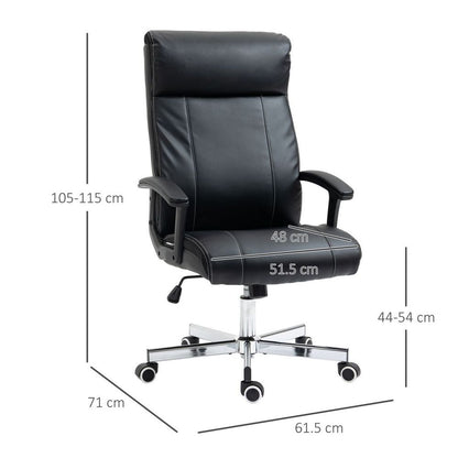 Vinsetto Massage Office Chair PU Leather Computer Chair w/ Tilt Function Black