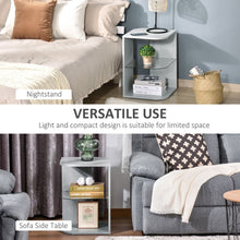 Load image into Gallery viewer, HOMCOM Modern Three-Tier Corner Side Table with Storage - Stylish Grey Design
