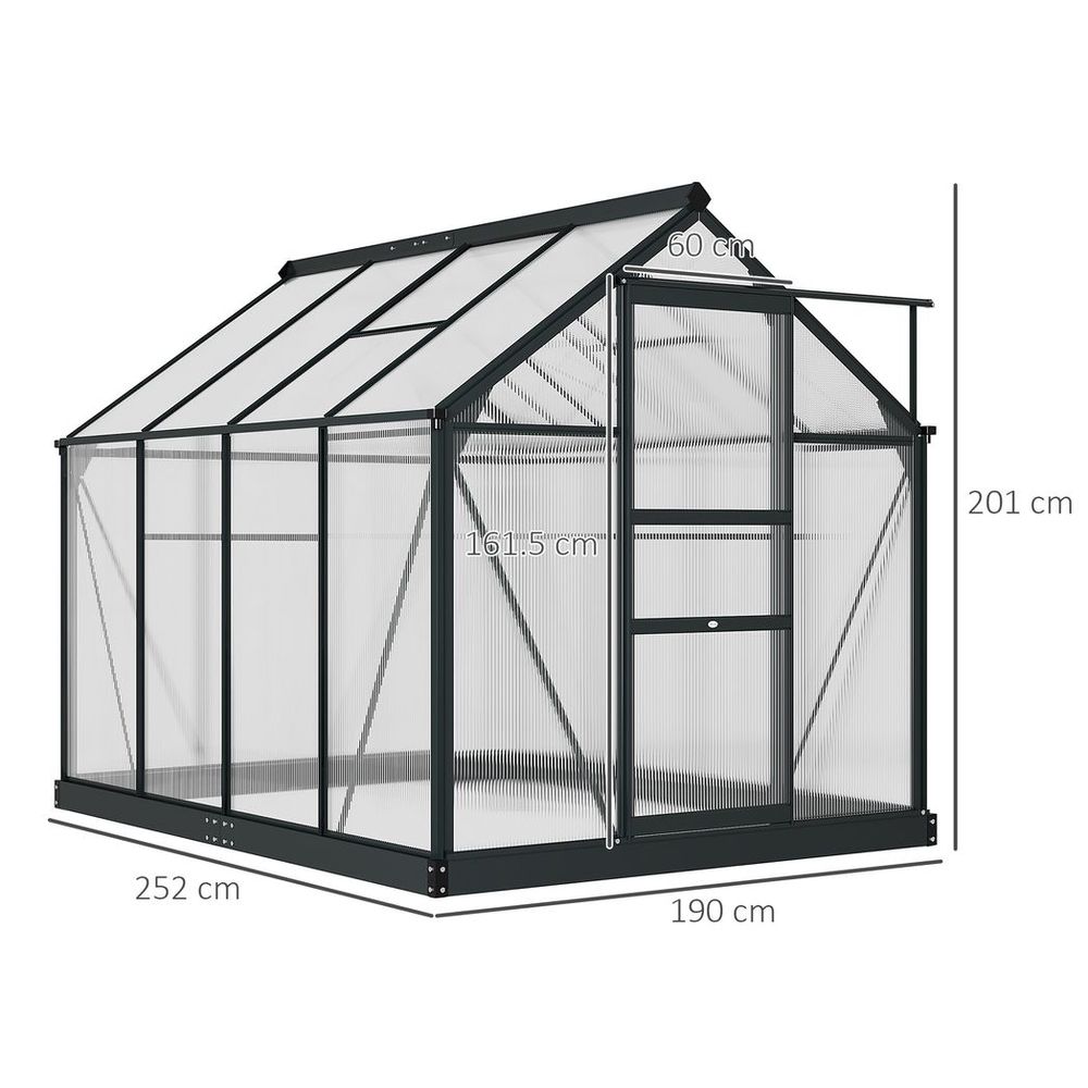Premium 6x8ft Walk-In Greenhouse with Sliding Door & Sturdy Aluminium Frame