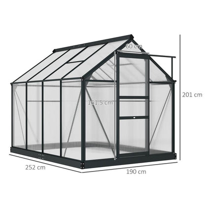 Premium 6x8ft Walk-In Greenhouse with Sliding Door & Sturdy Aluminium Frame