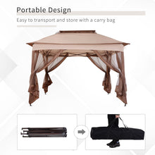 Load image into Gallery viewer, Outsunny 3.25x3.25m Khaki/Brown Pop-Up Gazebo - Stylish Outdoor Party Canopy
