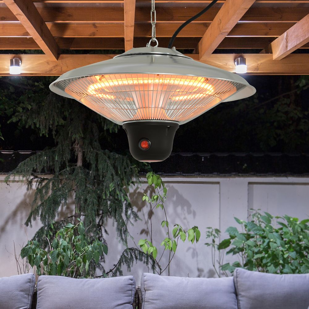 Outsunny 1500W Halogen Patio Heater - Stylish, Versatile, Indoor/Outdoor Comfort