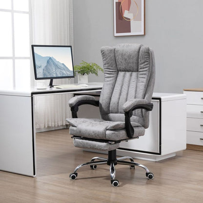 RevivePro 6-Point Heated Massage Office Chair - Grey Microfibre Comfort