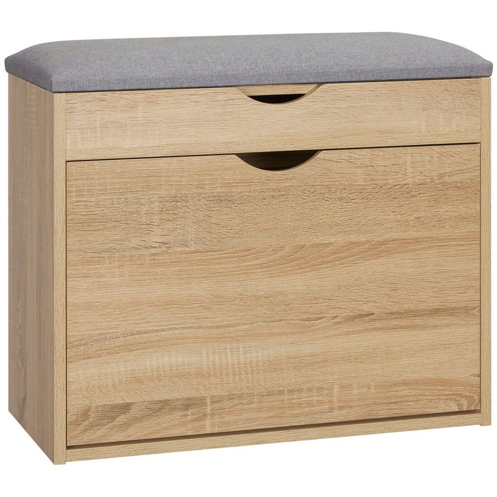 HOMCOM Multifunctional Shoe Bench with Cushion & Storage for Stylish Entryways