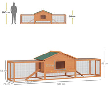 Load image into Gallery viewer, Deluxe Wooden Rabbit Hutch: Spacious Multi-Tier Pet Habitat with Outdoor Run
