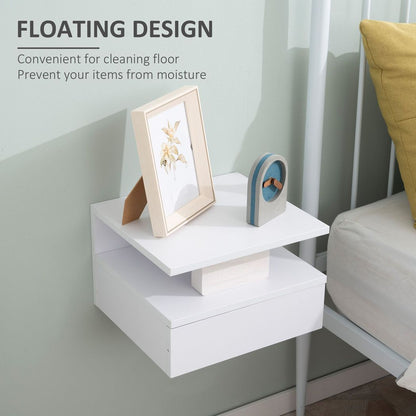 Elevate Your Space: HOMCOM Floating Nightstand Set with Drawer & Shelf