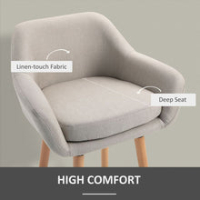 Load image into Gallery viewer, Set of 2 Modern Upholstered Bar Stools with Solid Wood Legs - Beige Comfort

