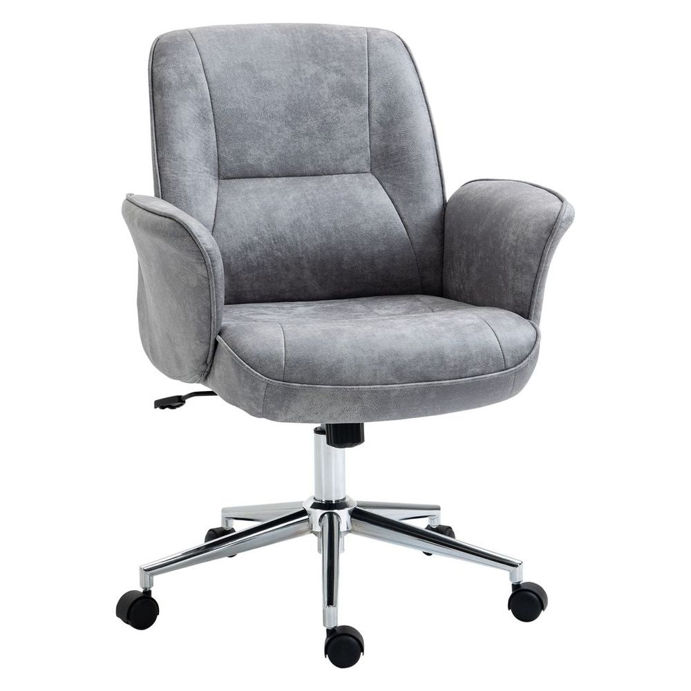 Vinsetto Ergonomic Swivel Office Chair - Chic Light Grey Comfort for Home