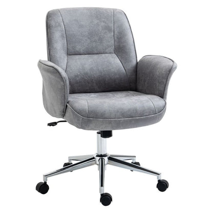 Vinsetto Ergonomic Swivel Office Chair - Chic Light Grey Comfort for Home